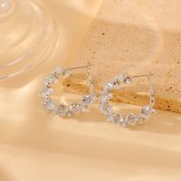 1 Pair Glam Shiny Solid Color Plating Inlay Copper Zircon 18K Gold Plated Ear Studs main image 4