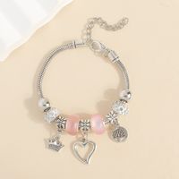 Wholesale Jewelry Elegant Lady Classic Style Heart Shape Crown Key Alloy Beaded Bracelets sku image 11