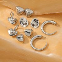 1 Pair Lady Heart Shape Plating 304 Stainless Steel 18K Gold Plated Earrings main image 5