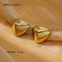 1 Pair Lady Heart Shape Plating 304 Stainless Steel 18K Gold Plated Earrings main image 3