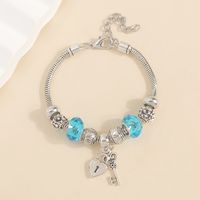 Wholesale Jewelry Elegant Lady Classic Style Heart Shape Crown Key Alloy Beaded Bracelets sku image 5