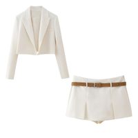 Holiday Daily Women's Streetwear Solid Color Polyester Belt Shorts Sets Shorts Sets main image 6