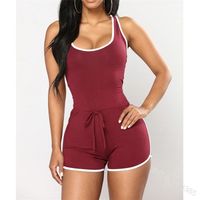 Women's Sleeveless Bodysuits Button Sexy Solid Color main image 2