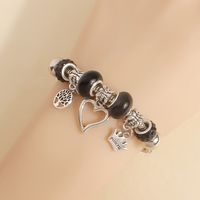 Wholesale Jewelry Elegant Lady Classic Style Heart Shape Crown Key Alloy Beaded Bracelets sku image 8