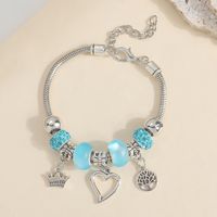Wholesale Jewelry Elegant Lady Classic Style Heart Shape Crown Key Alloy Beaded Bracelets sku image 10