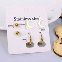1 Set Simple Style Cross Star Heart Shape Plating 316 Stainless Steel  Ear Studs sku image 4