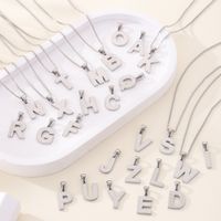 Titanium Steel Simple Style Commute Plating Letter Pendant Necklace main image 6