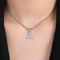 Titanium Steel Simple Style Commute Plating Letter Pendant Necklace main image 3