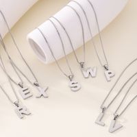 Titanium Steel Simple Style Commute Plating Letter Pendant Necklace main image 4