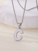 Titanium Steel Simple Style Commute Plating Letter Pendant Necklace sku image 3