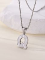 Titanium Steel Simple Style Commute Plating Letter Pendant Necklace sku image 17