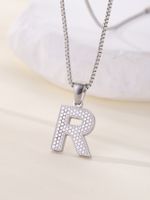 Titanium Steel Simple Style Commute Plating Letter Pendant Necklace sku image 18