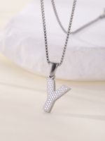 Titanium Steel Simple Style Commute Plating Letter Pendant Necklace sku image 25