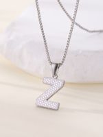 Titanium Steel Simple Style Commute Plating Letter Pendant Necklace sku image 26