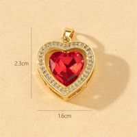 1 Piece Copper Zircon Heart Shape Pendant main image 3