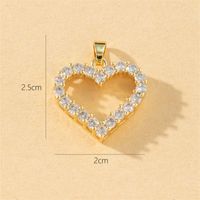 1 Piece Copper Zircon Heart Shape Pendant sku image 3