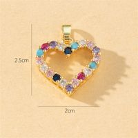 1 Piece Copper Zircon Heart Shape Pendant sku image 4