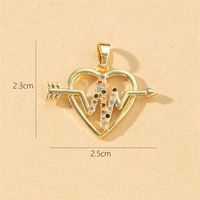 1 Piece Copper Zircon Heart Shape Pendant sku image 2