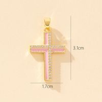 1 Piece Copper Zircon Cross Pendant sku image 14