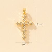 1 Piece Copper Zircon Cross Pendant sku image 21
