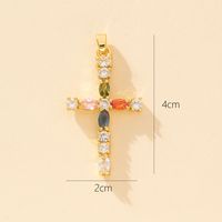 1 Piece Copper Zircon Cross Pendant sku image 17