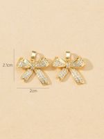 1 Piece Copper Zircon Gold Plated Bow Knot Pendant main image 2