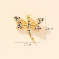 1 Piece Copper Zircon Dragonfly Pendant main image 2