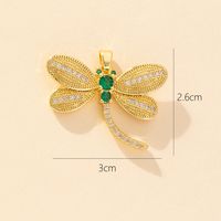 1 Piece Copper Zircon Dragonfly Pendant sku image 12