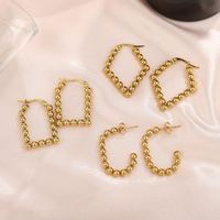 1 Pair Basic Retro Geometric Plating 201 Stainless Steel Gold Plated Earrings main image 5