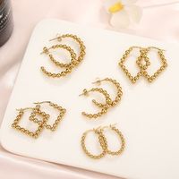1 Pair Basic Retro Geometric Plating 201 Stainless Steel Gold Plated Earrings main image 6