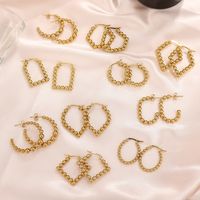 1 Pair Basic Retro Geometric Plating 201 Stainless Steel Gold Plated Earrings main image 8