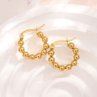 1 Pair Retro Round Plating 201 Stainless Steel Gold Plated Earrings main image 6