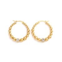 1 Pair Retro Round Plating 201 Stainless Steel Gold Plated Earrings main image 5
