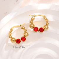 1 Pair Retro Round Plating 201 Stainless Steel Gold Plated Earrings main image 3