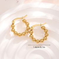 1 Pair Retro Round Plating 201 Stainless Steel Gold Plated Earrings sku image 1