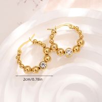1 Pair Retro Round Plating 201 Stainless Steel Gold Plated Earrings sku image 9