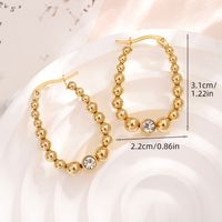 1 Pair Retro Round Plating 201 Stainless Steel Gold Plated Earrings sku image 13