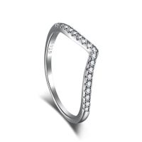 Argent Sterling Style Simple Style Classique Incruster Rond Zircon Anneaux sku image 2