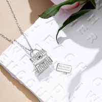 Sterling Silver Simple Style Classic Style Inlay Solid Color Zircon Pendant Necklace main image 3