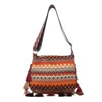Women's Medium Special Geometric Ethnic Style Tassel Zipper Crossbody Bag main image 2