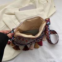 Women's Medium Special Geometric Ethnic Style Tassel Zipper Crossbody Bag main image 5