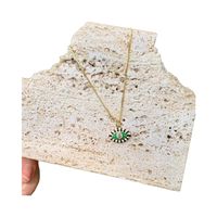 Wholesale Simple Style Classic Style Color Block Copper Inlay Rhinestones Pendant Necklace main image 5