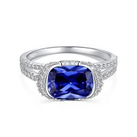 Sterling Silver Simple Style Classic Style Inlay Solid Color Zircon Rings sku image 15