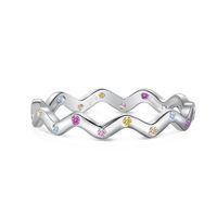 Sterling Silver Simple Style Classic Style Inlay Solid Color Zircon Rings sku image 3