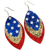 1 Pair Simple Style Classic Style Geometric Printing Pu Leather Drop Earrings main image 5