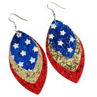 1 Pair Simple Style Classic Style Geometric Printing Pu Leather Drop Earrings sku image 1