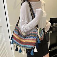 Women's Medium Special Material Geometric Ethnic Style Streetwear Tassel Dumpling Shape Zipper Tote Bag main image 5