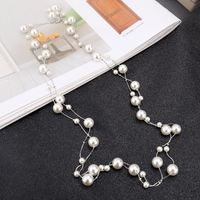 Casual Simple Style Round Imitation Pearl Alloy Beaded 14K Gold Plated Women's Long Necklace sku image 5