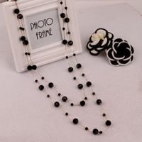 Einfacher Stil Runden Künstlicher Kristall Legierung Perlen Frau Pulloverkette Lange Halskette main image 1