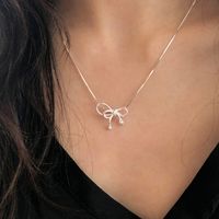 Sterling Silver Sweet Bow Knot Necklace main image 2